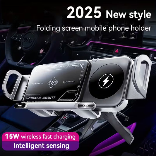 Wireless Charging Car Phone Mount – Auto Rotating 2-in-1 Fast Charger